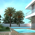 Modern Courtyard Villa 3d model