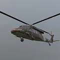 Military Helicopter With Dual Rotor Blades Dark Gray Fuselage And Side Windows