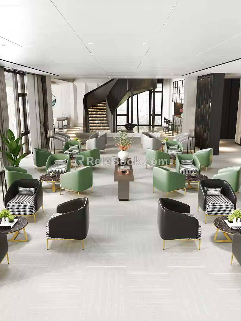 Modern reception area 3d model
