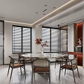 Modern Living Dining Room Interior With Wooden Walls And Minimalist Furniture Layout