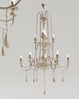 European-style chandelier metal crystal chandelier 3d model