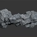 Natural Blue Rough Stone Material With Textured Surface And Reflective Finish On Gray Background 3d model