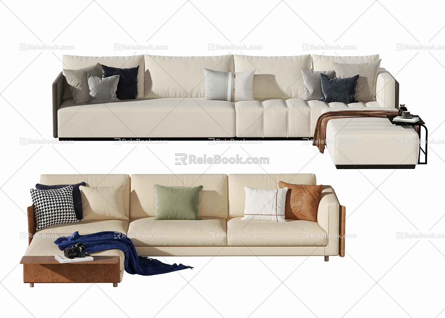 Modern corner sofa sofa coffee table combination model