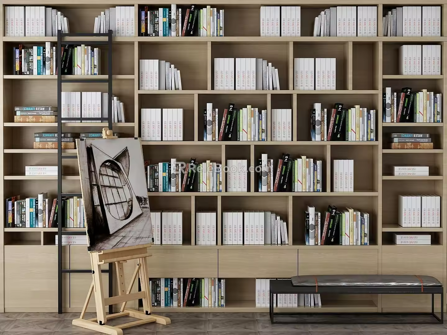 Bookshelf Display Rack 3d model