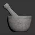 Natural Stone Mortar And Pestle Practical Kitchen Tool For Daily Grinding Needs 3d model