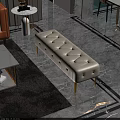 Elegant Modern White Upholstered Sofa Bench With Button Tufted Design And Gold Metal Legs