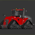 Red Case IH Tractor With Tracked Chassis As Functional Agricultural Vehicle 3d model