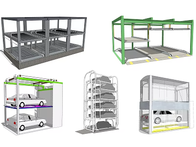 Modern Mechanical Multi Level Parking Garage With Automated Car Storage Designs 3d model