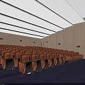 Modern Cinema Hall Interior With Rows Of Seats Large Screen And Wooden Walls