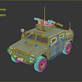 Green Armored Military Off Road Vehicle With Sturdy Design And Roof Mounted Equipment