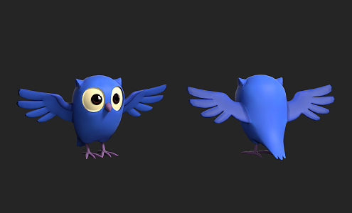 Modern Owl Cartoon Owl 3d model