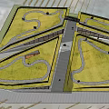 Green Roof Museum Building With Curved Pathways And Landscape Design