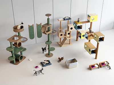 Cat Climbing Rack Cat House Cat Nest 3d model