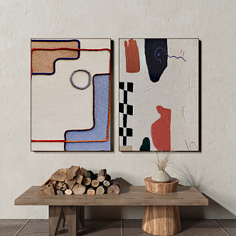 modern abstract painting abstract decorative painting 3d model