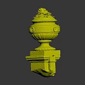 Succulent Plant Growing in Carved Decorative Planter with Pedestal Base and Ornate Details