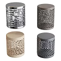 Perforated Design Stools in Modern Style with Metal and Wooden Materials and Various Colors