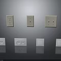 Different Types of Electrical Wall Plates Switches and Power Outlets in Beige and White