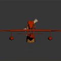 Red Passenger Plane Model With Propeller Wings And Italian Flag On Tail