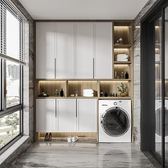 Modern Balcony Laundry 3d model