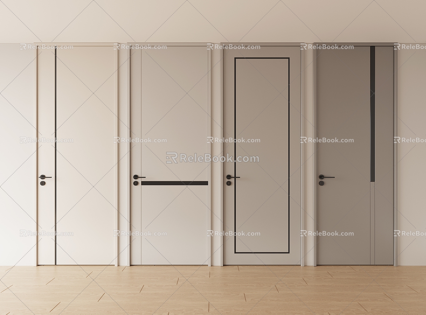 Modern bedroom door 3d model