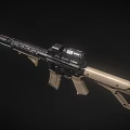 Tactical Rifle With Black And Tan Finish Optic Sight And Modular Rail System 3d model