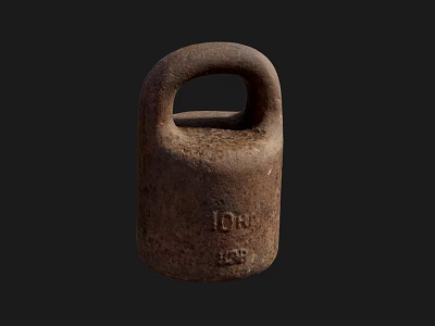 Commercial Rusty Iron Weighing Equipment 10kg Weight Marked 2023 Industrial Tool 3d model
