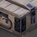 Vintage Wooden Storage Box With Leather Straps Metal Hinges And Lock