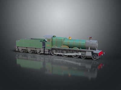 modern train vintage train steam train carriage locomotive head 3d model