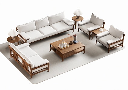 New Chinese Sofa Coffee Table 3d model