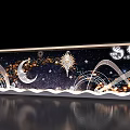 Elegant Window Display Decoration with Starry Sky Moon Stars and Curved Arches