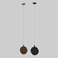Stylish Gold and Black Spherical Pendant Lights with Textured Surface Design