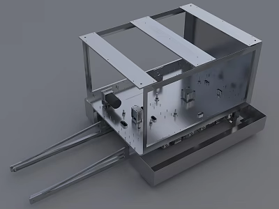 Industrial Equipment Featuring Metal Frame Base Structure And Mechanical Components 3d model