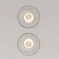 Two Modern Round Wall Lights With Glass Shade Mounted on Gray Wall 3d model