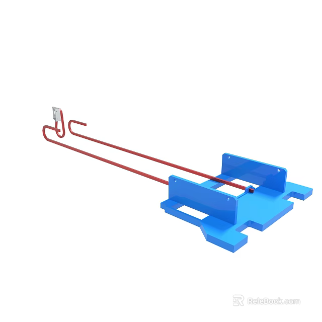 Mechanical Device Structure Featuring Blue Base And Red Tubular Components 3d model