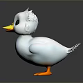 Cute White Duckling Toy With Yellow Beak Green Eyes And Orange Feet