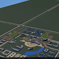 Symmetrical School Campus Layout With Central Courtyard And Multiple Surrounding Buildings