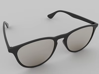 Sleek Modern Black Frame Sunglasses with Gray Lenses and Contemporary Design 3d model