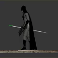 Batman in Gray and Black Suit with Cape Standing on Wooden Platform Holding Green Gadget