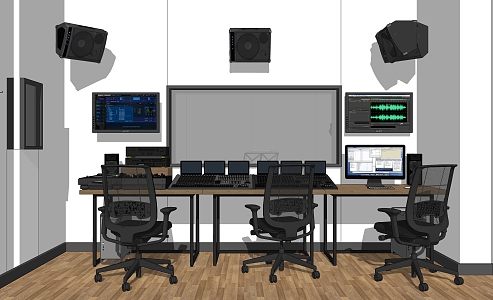 Modern Recording Equipment Recording Studio Recording Studio Audio Equipment 3d model