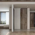 Hotel Guest Room With Rustic Wooden Furniture Comfortable Bed Large Window And Cozy Seating
