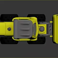 Yellow Toy Bulldozer With Grey Details Black Wheels And Front Shovel
