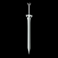 Elegant Silver Sword With Crown Decorated Hilt And Ornate Metal Guard Design
