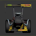 Yellow And Black Dragster Racing Car With MOTUL Logo And Front Wing Accessory