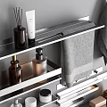 Modern Bathroom Accessories With Sleek Metal Storage Shelves Towel Racks And Tissue Holders