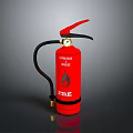 Red Fire Extinguisher With Pressure Gauge And Hose For Emergency Safety