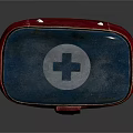 Red and Blue Leather Medical First Aid Kit with White Cross Symbol