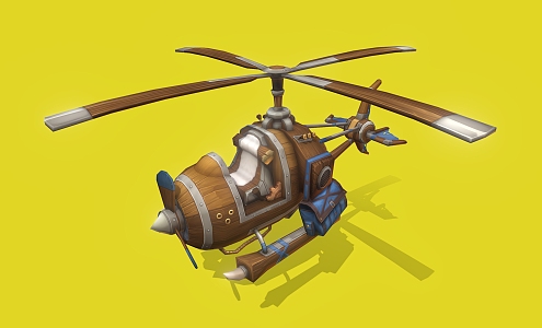 Cartoon Helicopter Aircraft Cartoon Aircraft Fighter 3d model