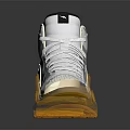 Stylish High Top Sneakers White Upper And Orange Sole With Classic Laces And Modern Design
