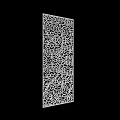 Decorative White Room Divider With Intricate Rose Pattern Laser Cut Design 3d model