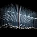 Contemporary Artistic Chandelier With Sleek Vertical Lines And Illuminated Light Glow